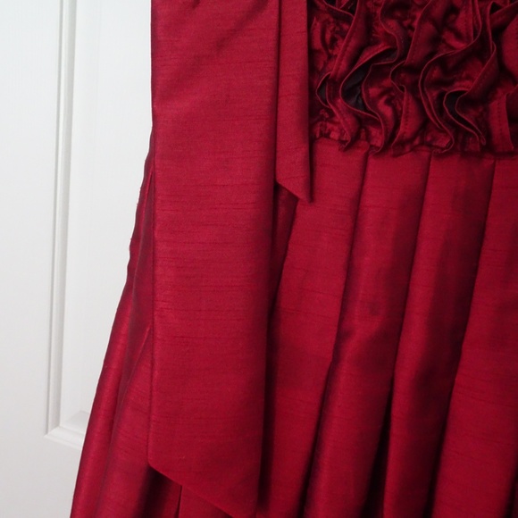 Wine Size 6 Party/Cocktail Dress-Ruffle-Belt - Picture 8 of 8